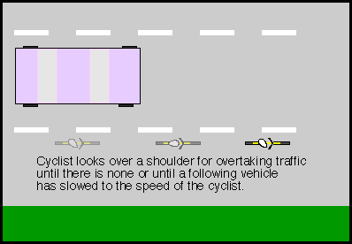 Initial phase in preparing for a lane change